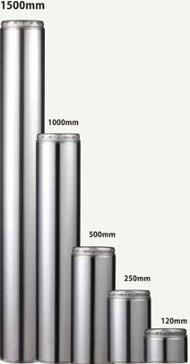 直筒1500mmの断熱二重煙突はPOWRMATICだけ