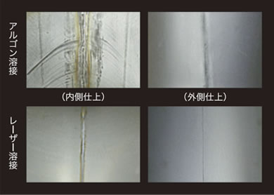 レーザー溶接の仕上がり比較